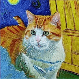 Pet Vincent Van Gogh AI avatar/profile picture for cats